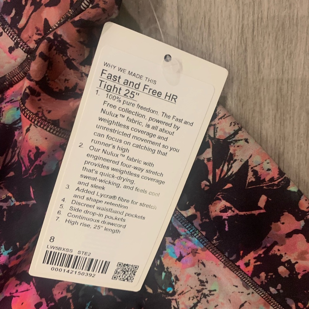 New with tags lululemon fast and free HR tight 25”
